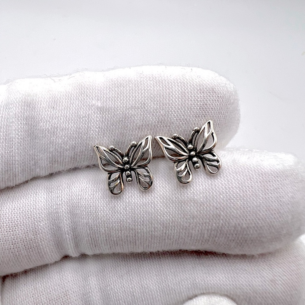 .925 Sterling Silver Butterfly Earrings
